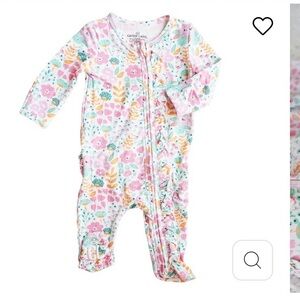 Caden Lane Pink and Blue Floral Kids Footie